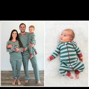 Men’s XS Grey and green stripe matching family pjs